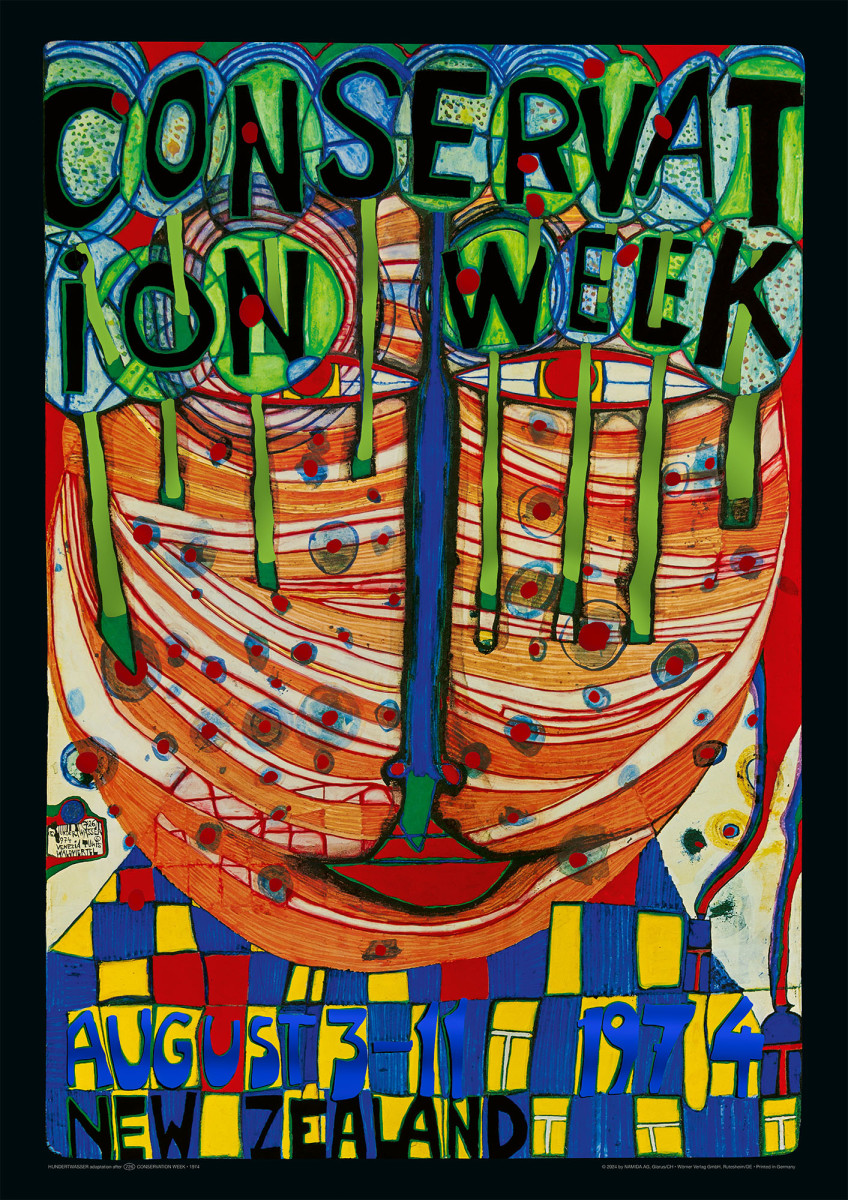 Týden ochrany přírody (zelená verze) od Friedensreich Hundertwasser