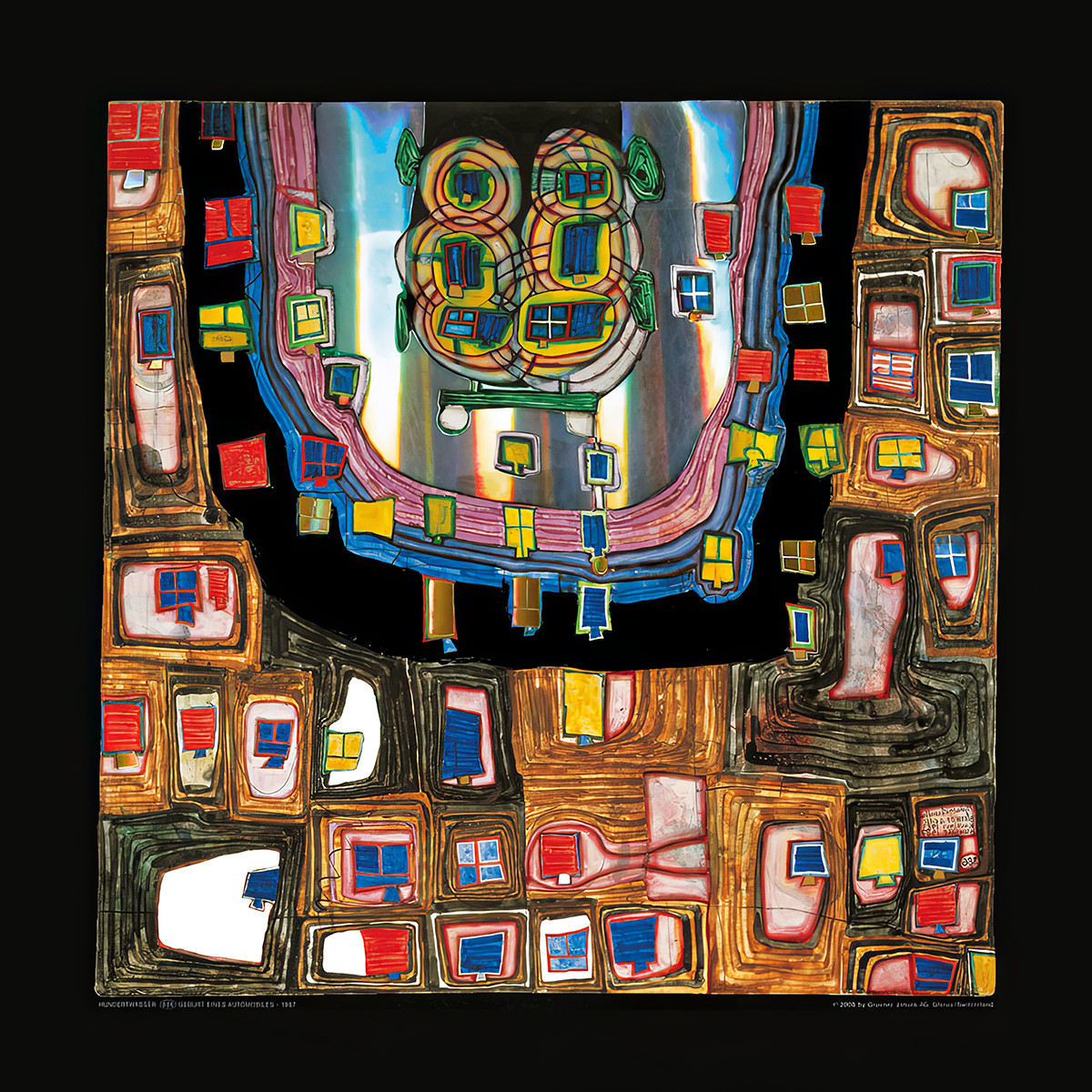 Zrození automobilu od Friedensreich Hundertwasser