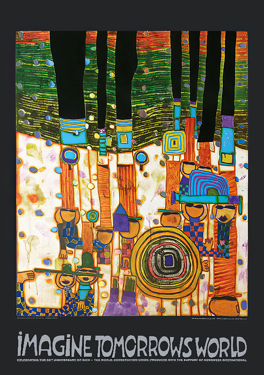 Představ si svět zítřka (oranžová verze) od Friedensreich Hundertwasser