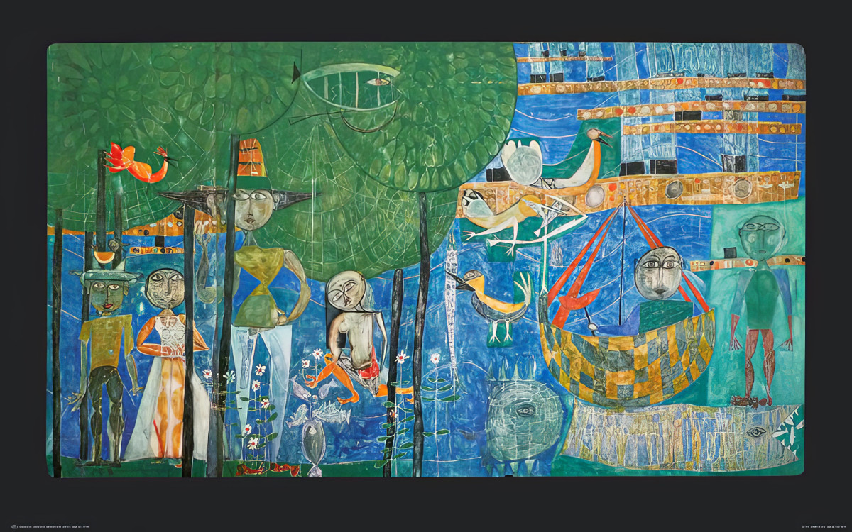 Ráj – země lidí, ptáků a lodí od Friedensreich Hundertwasser