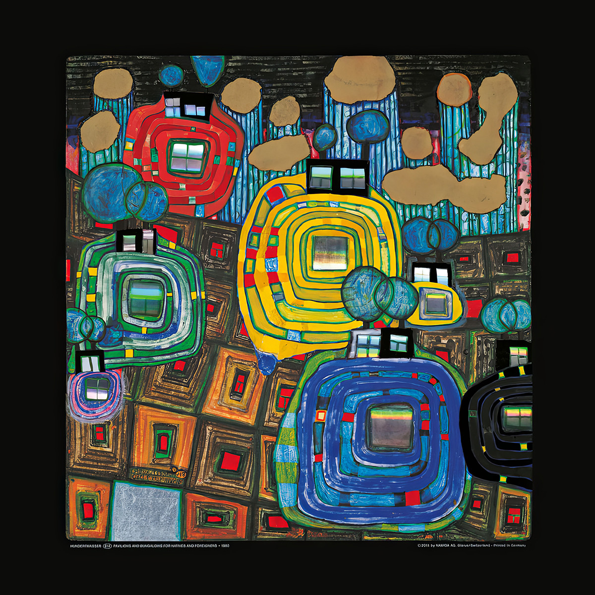 Altány a bungalovy pro místní obyvatele i cizince od Friedensreich Hundertwasser