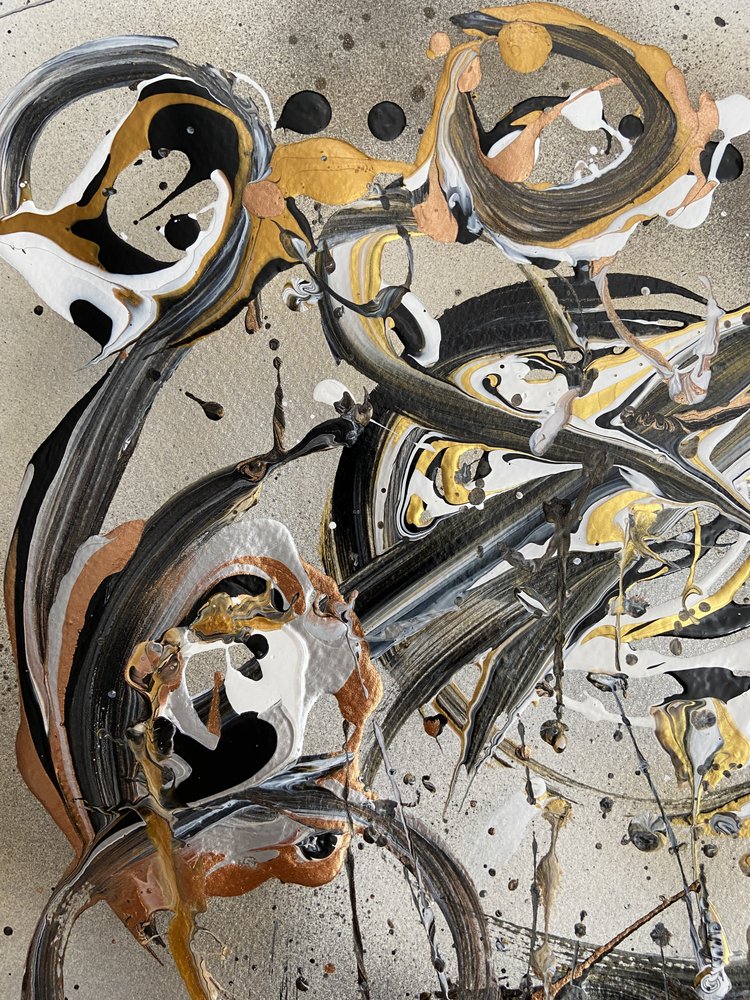 Abstrakt „Fluid Gold“ od Irene Chua