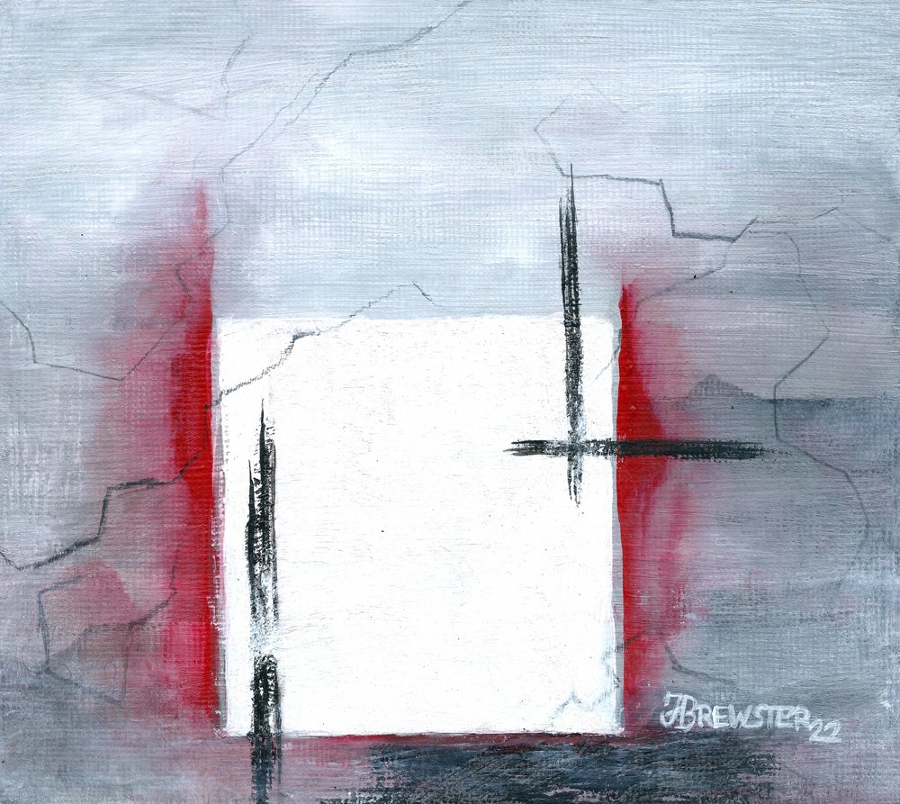 Stark Red Square od Janine Brewster