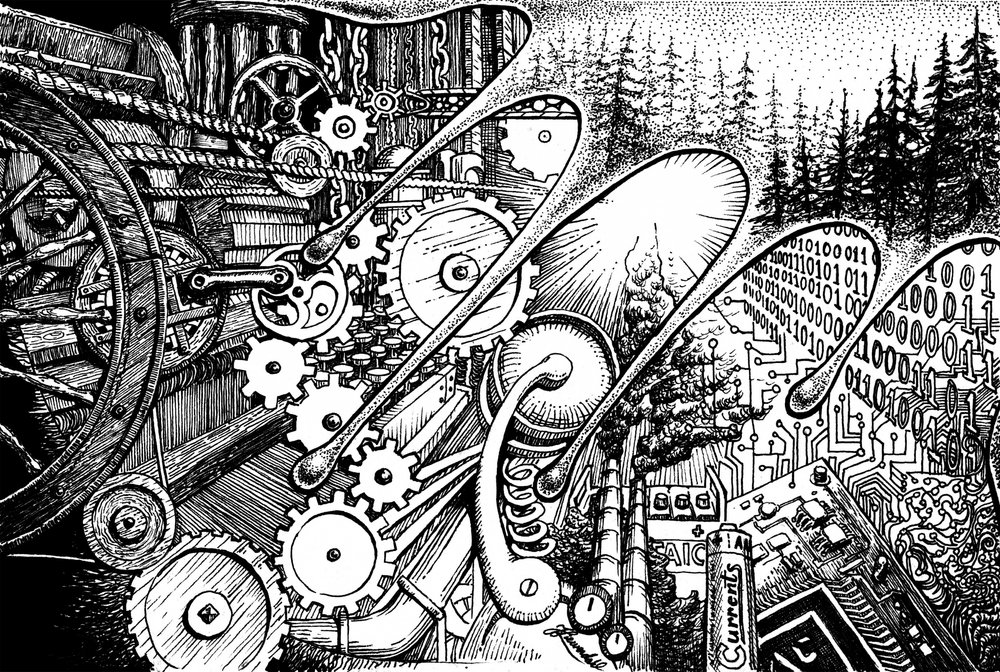 Steampunkový digitální les od Johan Liewendahl
