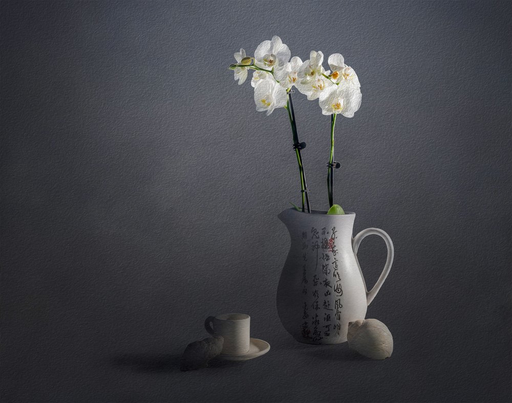 Elegantní zátiší s orchidejemi od John-Mei Zhong