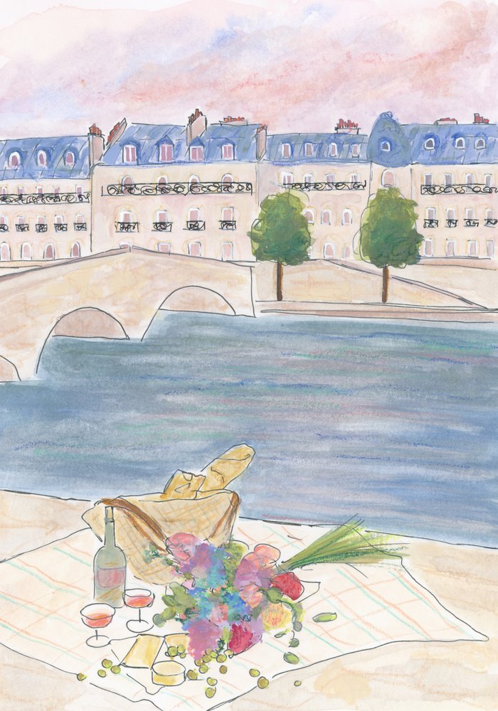 Pařížský piknik u Seiny od Katharina Puritscher