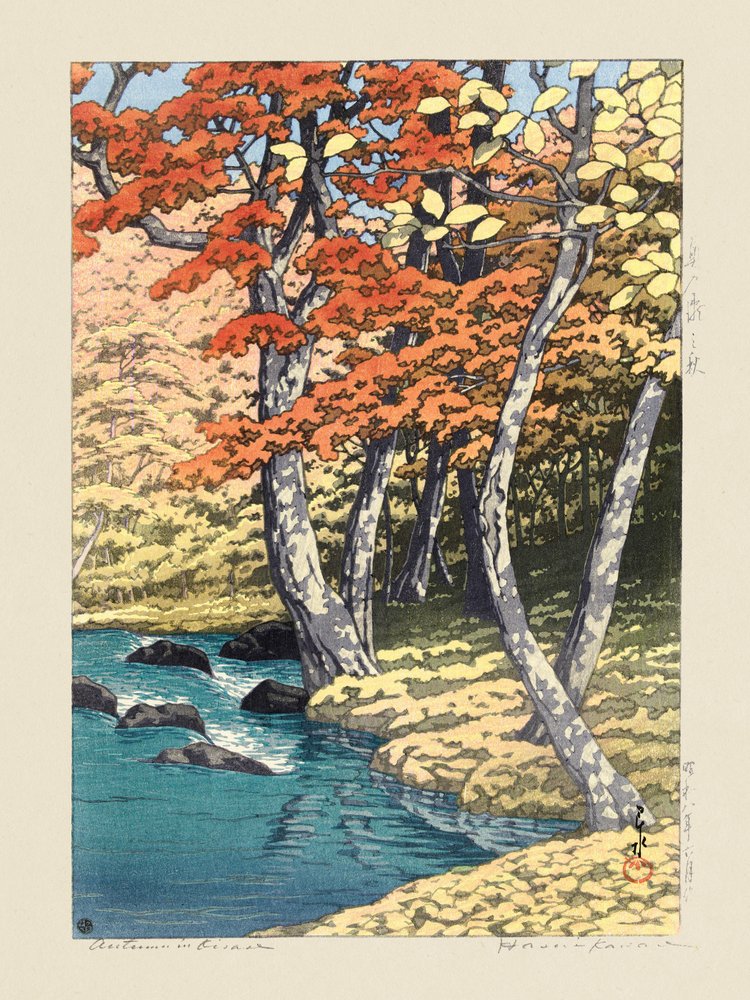 Podzim v Oirase (1933) od Kawase Hasui