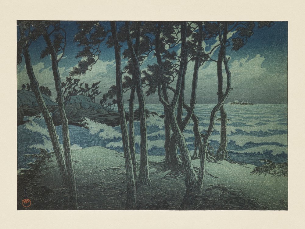 Hinomisaki, Izumo, ze série „Cestovní suvenýry, třetí série“ od Kawase Hasui