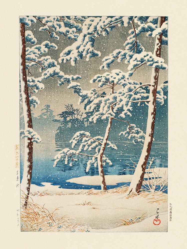 Senzokuike (Rybník Senzoku) (1928) od Kawase Hasui