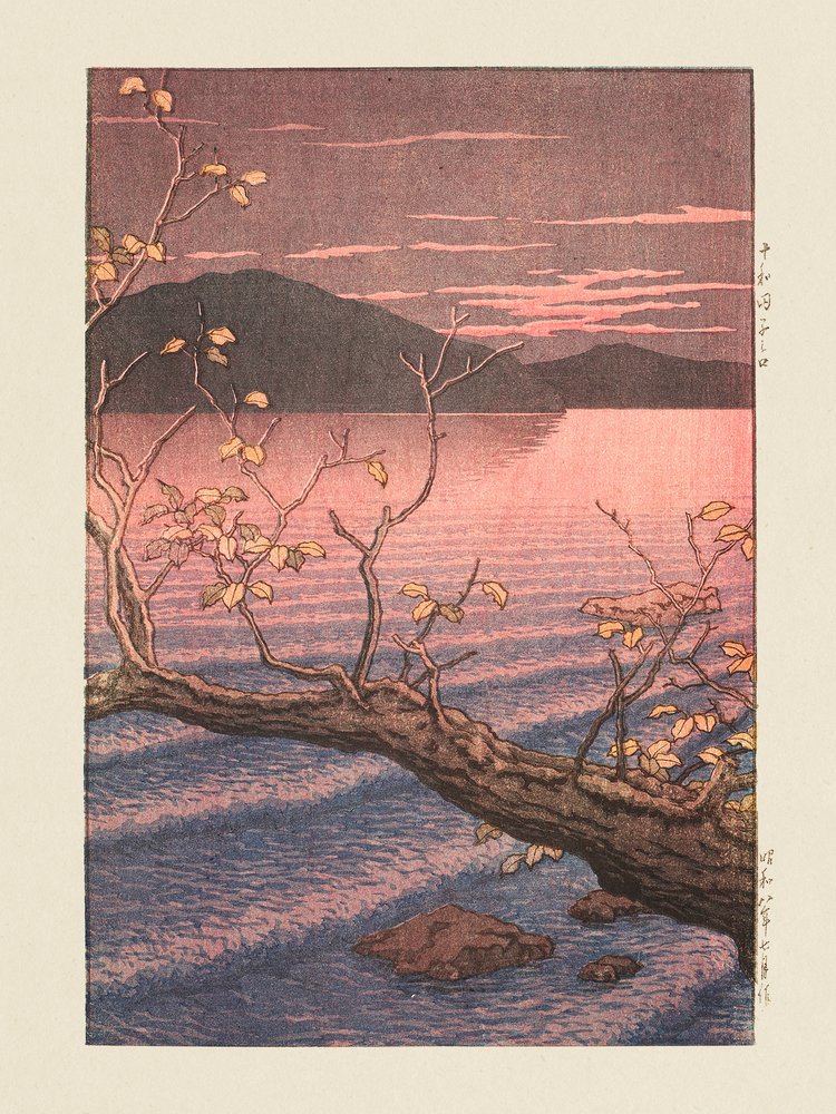 Towadako Noguchi (jezero Towada v prefektuře Aomori) (1932) od Kawase Hasui