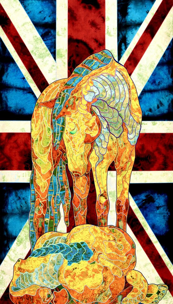 Zářivý kůň s britskou vlajkou od Kostyantin Malginov