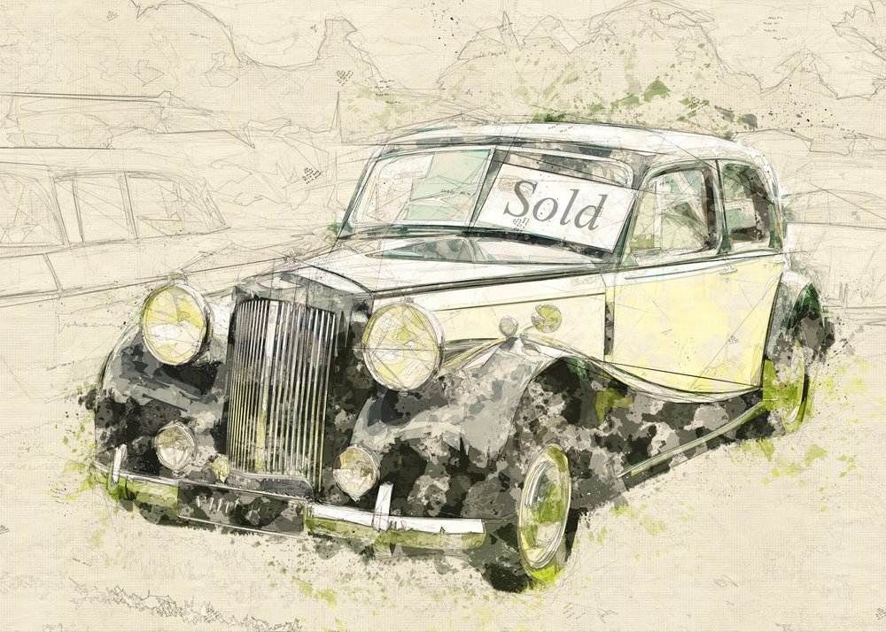Prodané veteránské auto od Lembayung senja studio [Vintage Poster]