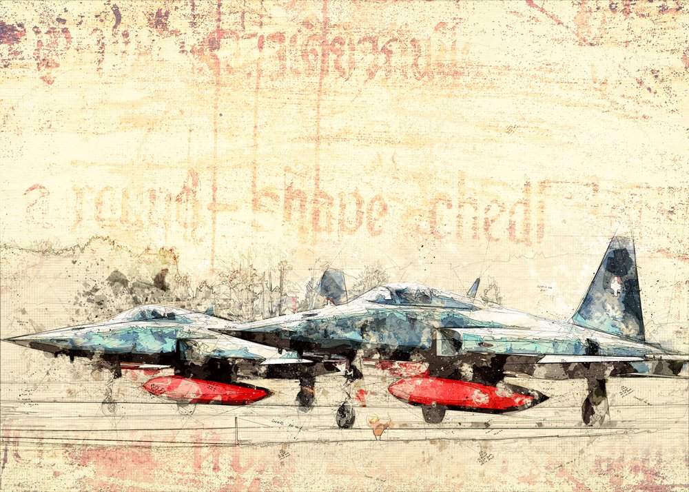 Retro stíhačky od Lembayung senja studio [Vintage Poster]