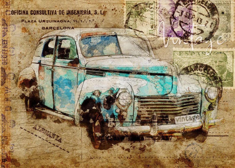 Retro cestovní vůz od Lembayung senja studio [Vintage Poster]