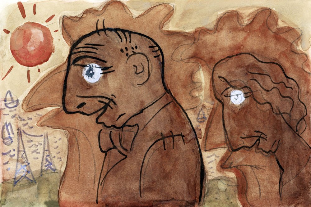 Karikatura Lea Gestela a jeho manželky (cca 1891–1941) od Lea Gestela od Leo Gestel