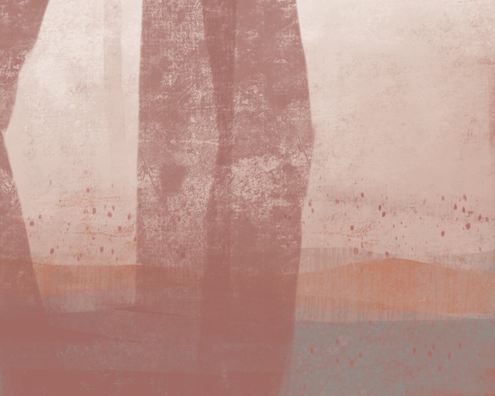 Abstrakt k dílu „Dusty Horizon“ od MANSI SAXENA