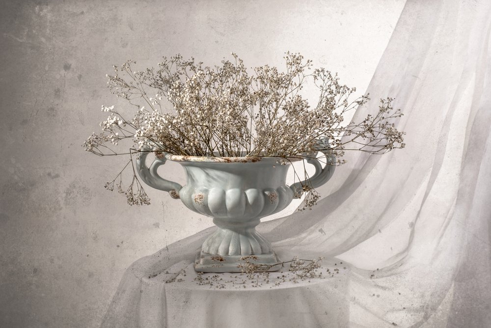 Květinové zátiší ve stylu shabby chic od Margareth Perfoncio
