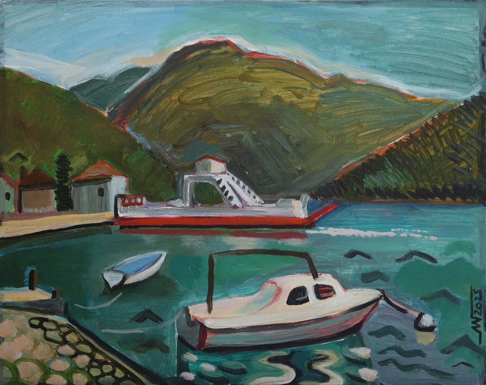 Lodě v Mountain Harbor od Marina Gorkaeva