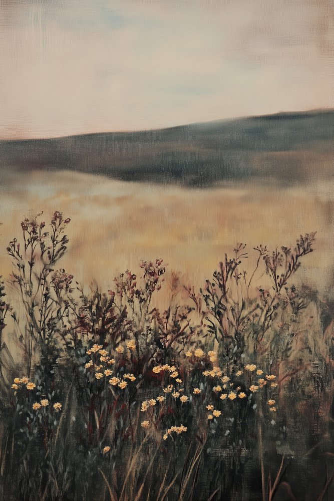 Zlaté pole s lučními květinami od Melloi Art Prints