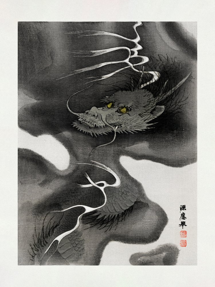 Obálka s drakem (1809–1892) od Morizumi Tsurana