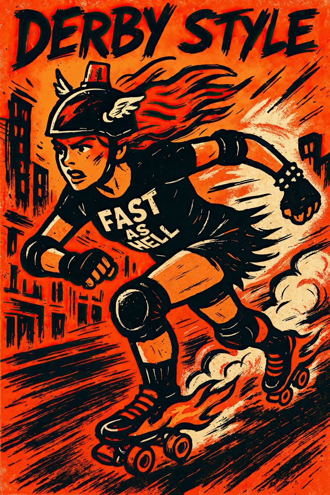 Flaming Roller Derby od Natalie Bruns