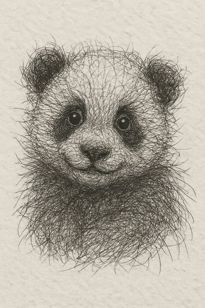 Chlupaté pandí mládě od Natalie Bruns