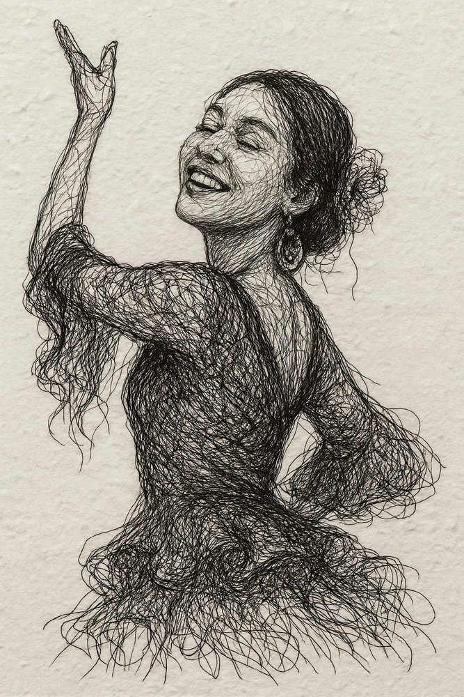 Usmívající se tanečnice flamenca od Natalie Bruns