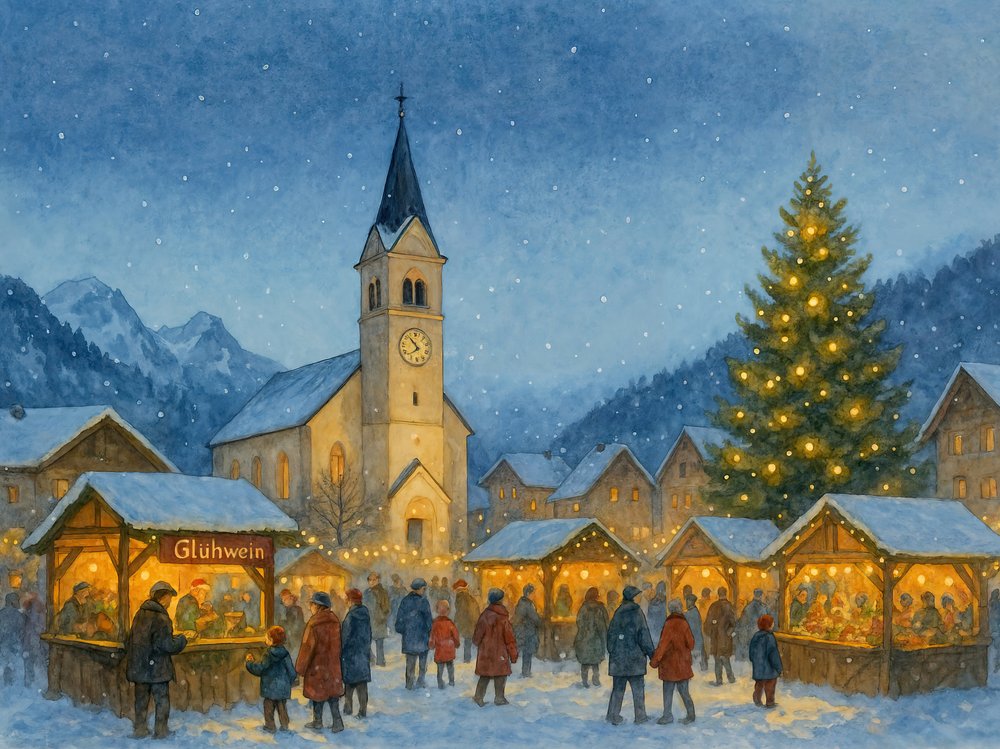 Vánoční trhy ve Snowy Village od Natalie Bruns