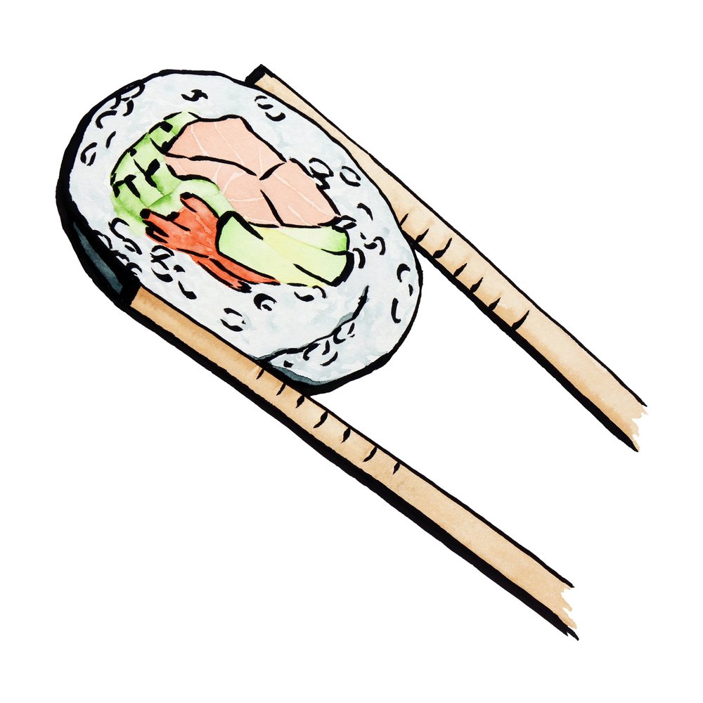 Sushi rolka s hůlkami od Natalie Bruns