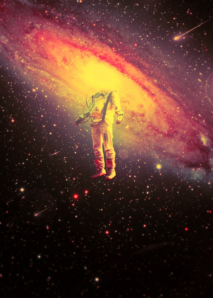 Astronaut v zářivé galaxii od Nicebleed