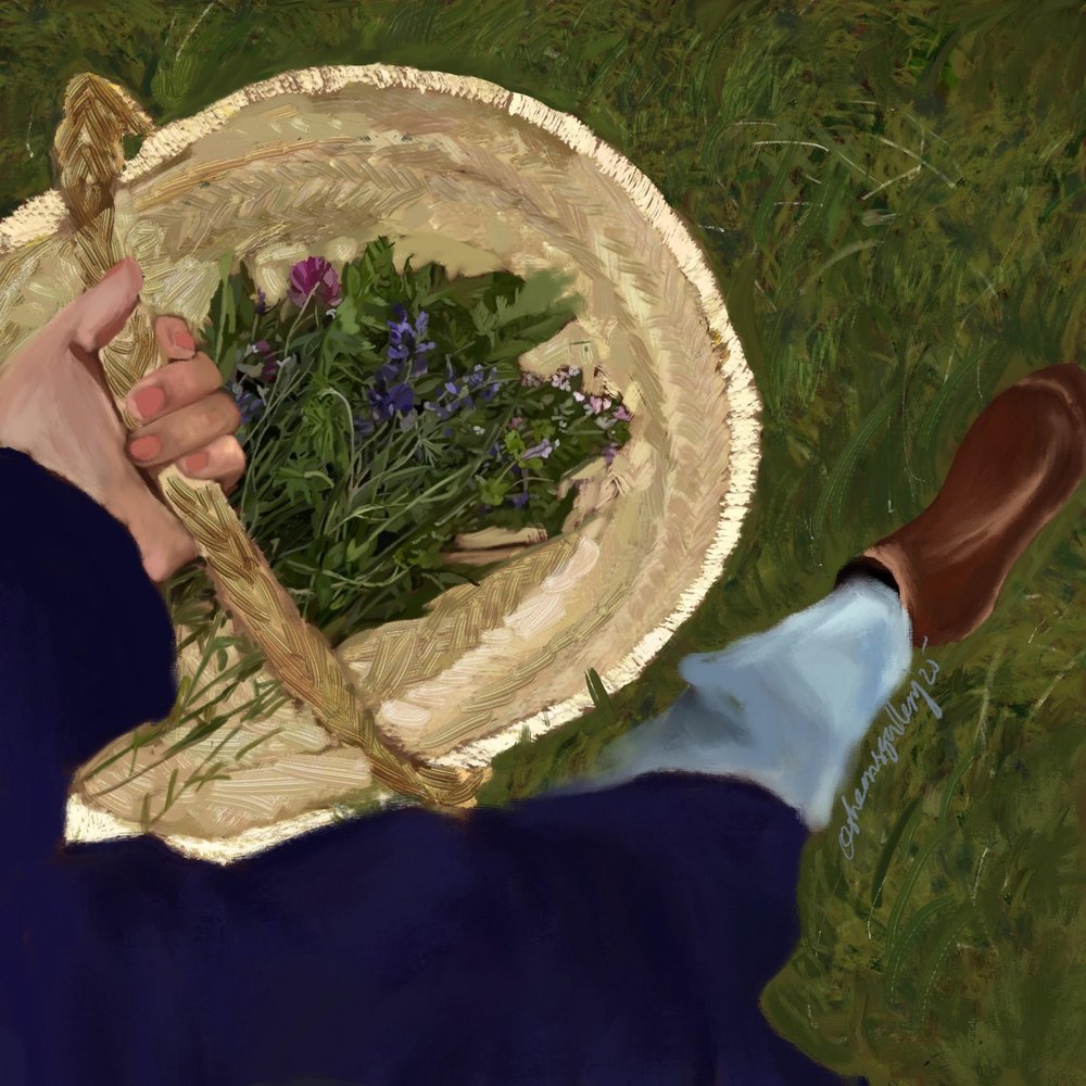 Košík lučních květin od Osheensgallery