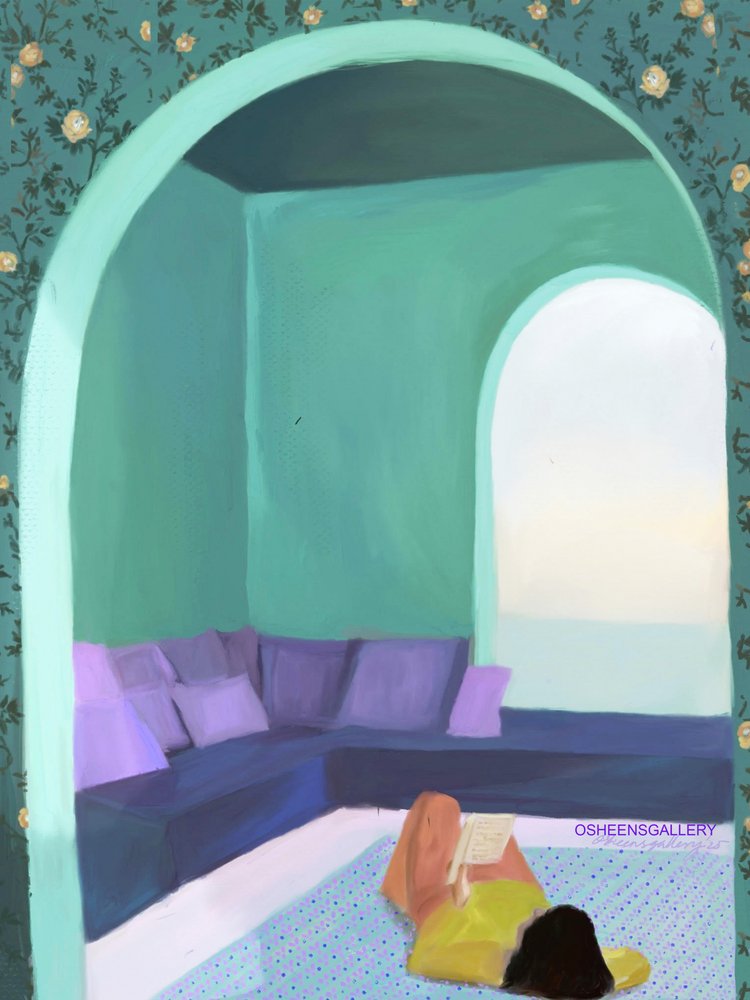 Klidný čtenářský koutek od Osheensgallery