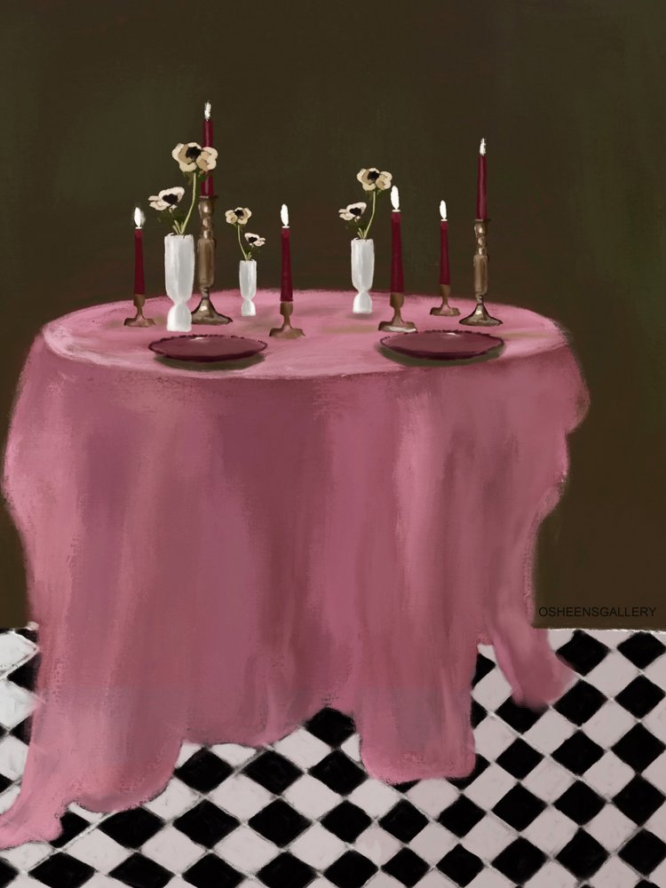 Romanticky prostřený stůl od Osheensgallery
