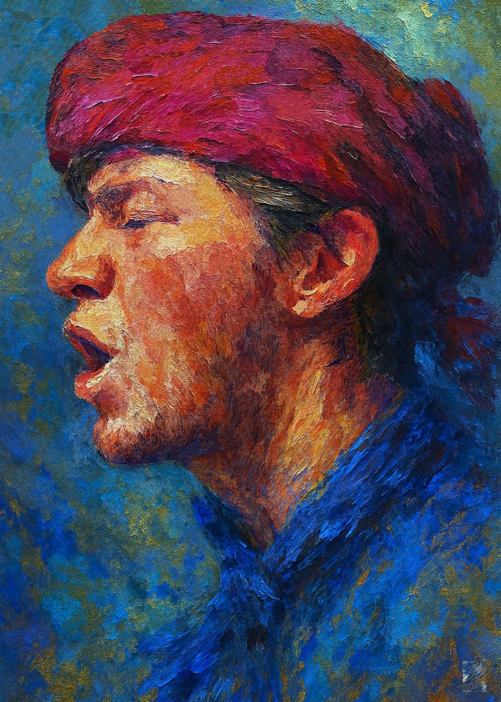 Portrét vášnivého zpěváka od Osvaldo Russo