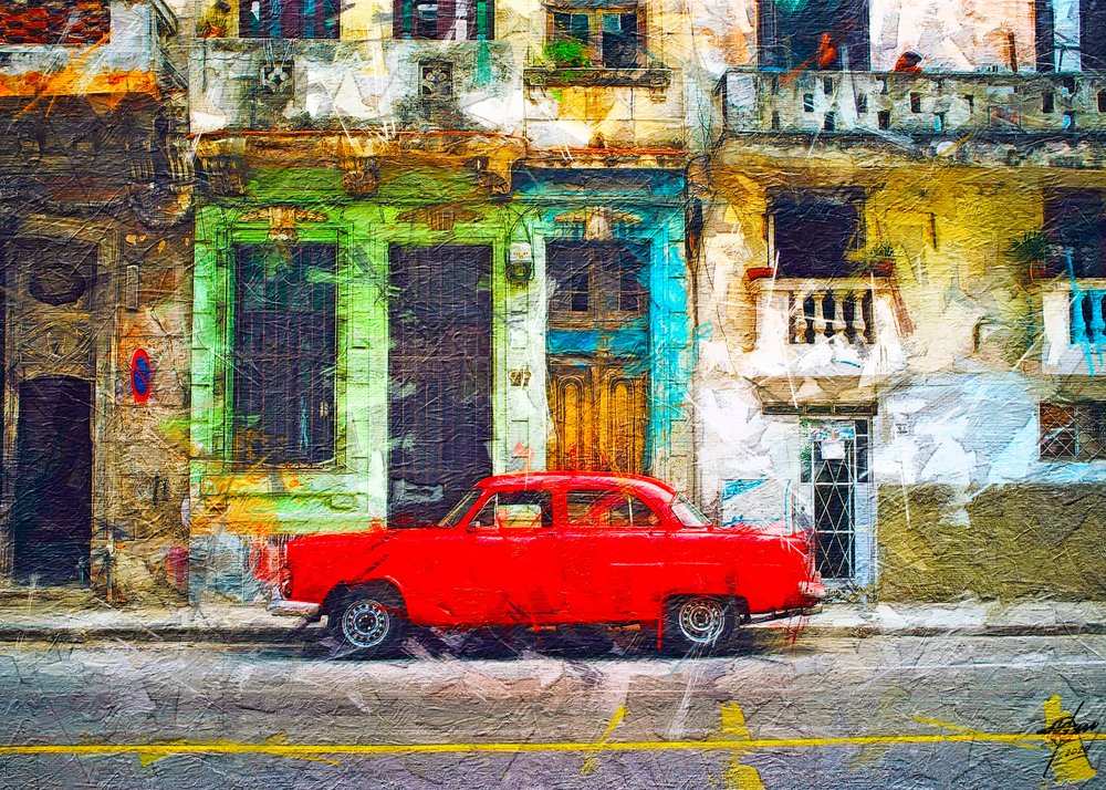 Červená klasická Havana Street od Osvaldo Russo