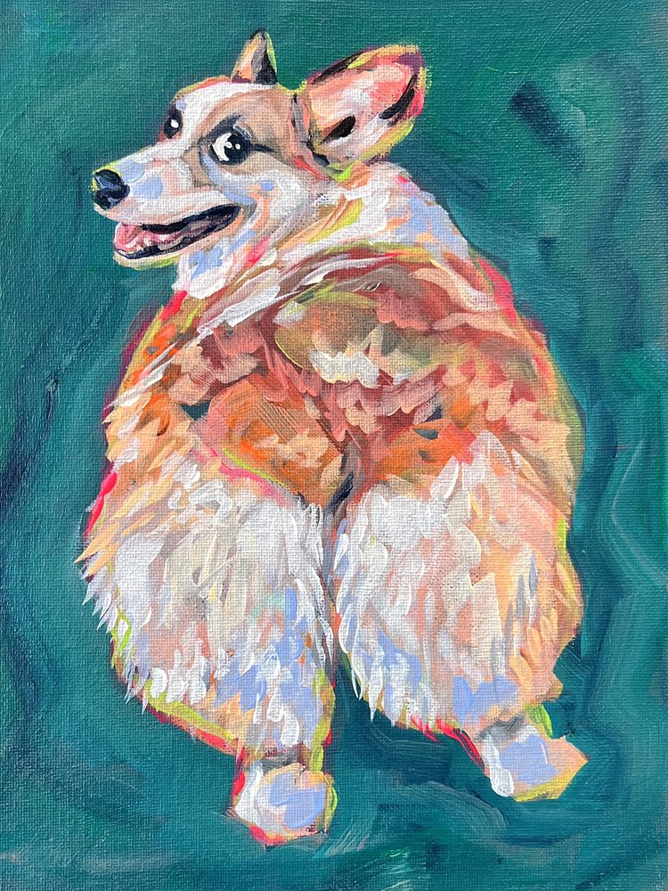 Energický corgi od Pauline Wegman | Key and Sea Creative