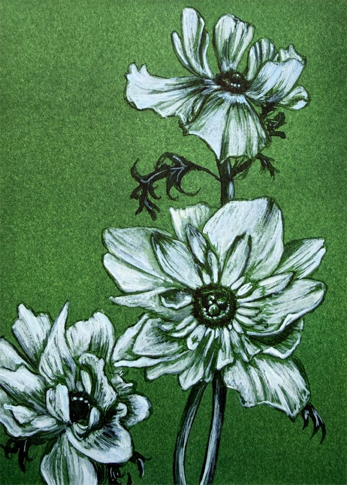 Strašidelné zelené květiny od Renee Machan Cottagecore Artist