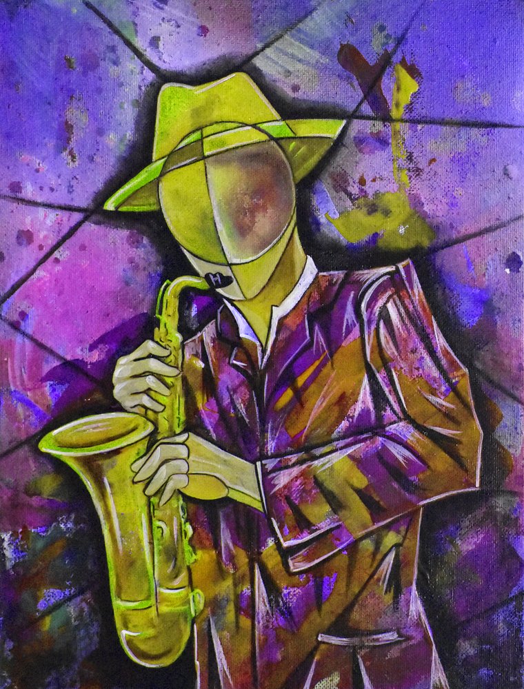 Abstraktní jazzový saxofonista od Ricardo Maya