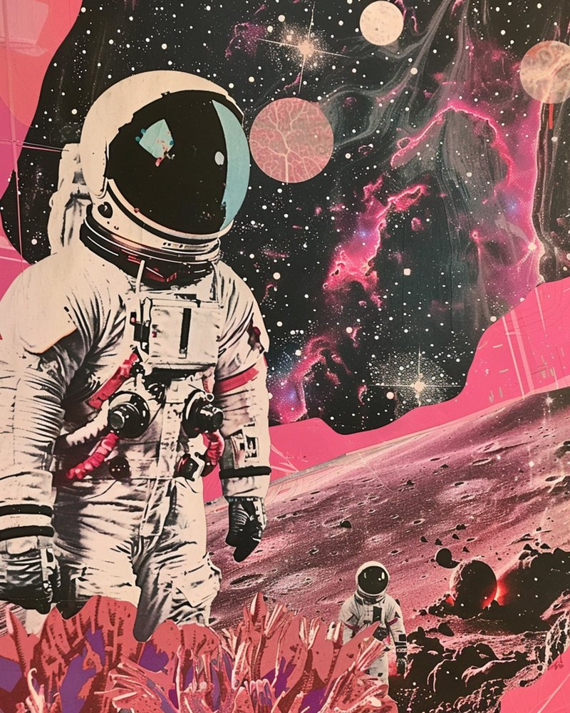 Kosmický růžový astronaut od Samantha Hearn