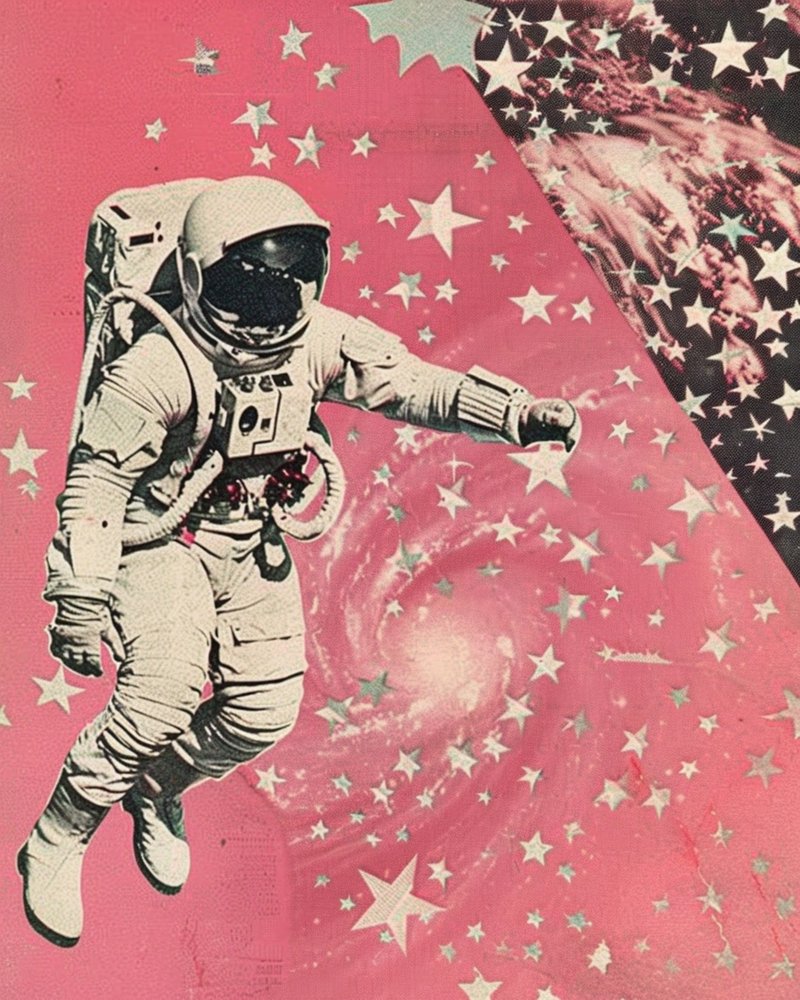Růžový astronaut z galaxie od Samantha Hearn
