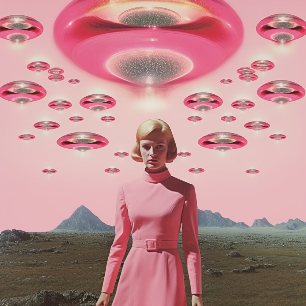 Růžová invaze UFO od Samantha Hearn