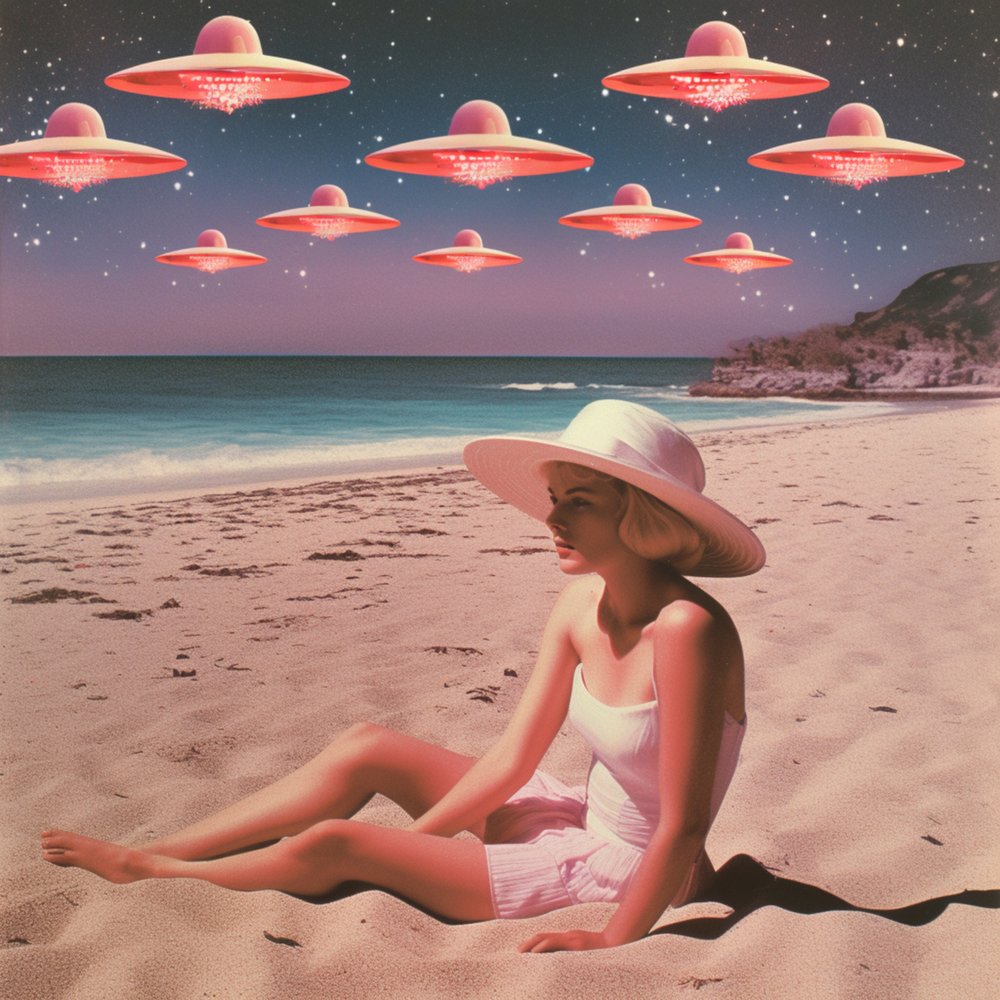 Retro plážová UFO od Samantha Hearn