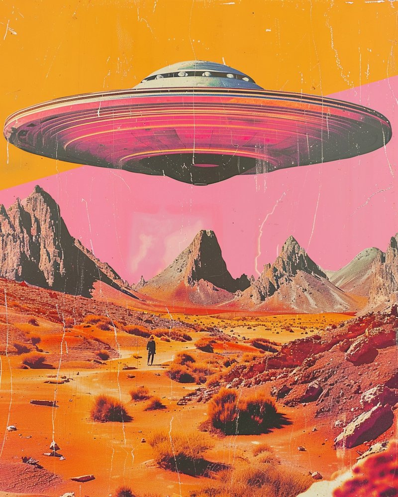 Retro pouštní UFO od Samantha Hearn