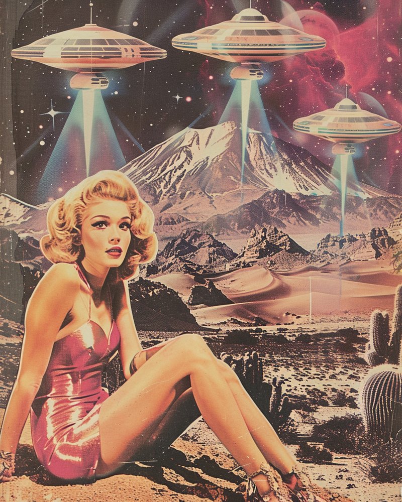 Retro invaze UFO v poušti od Samantha Hearn