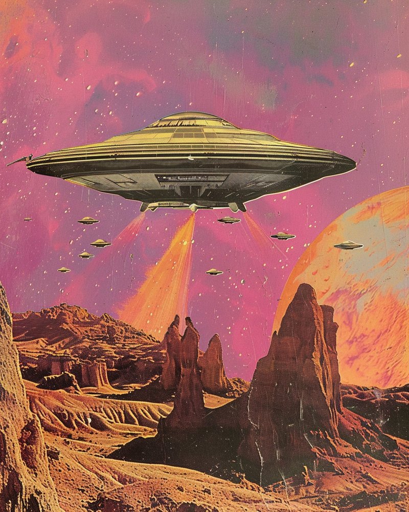 Retro sci-fi pouštní planeta od Samantha Hearn