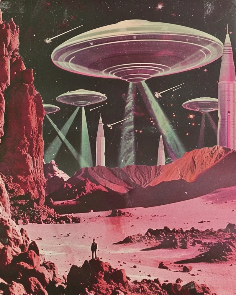 Retro sci-fi invaze od Samantha Hearn