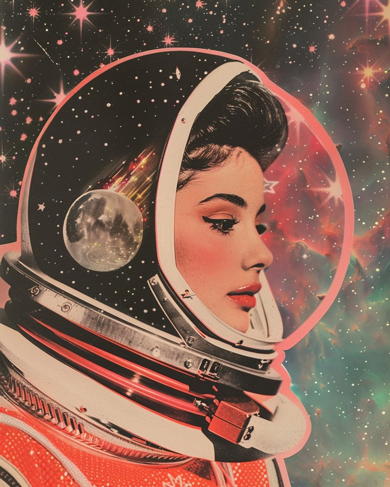 Retro vesmírná žena od Samantha Hearn