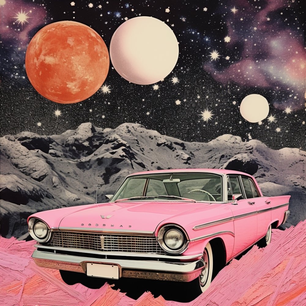 Retro růžový Space Drive od Samantha Hearn