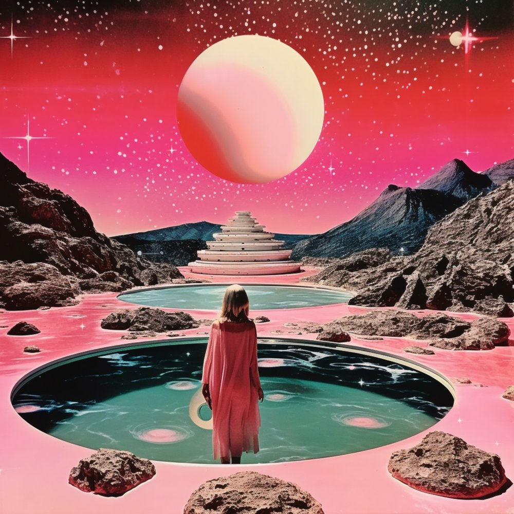 Žena v růžové „Cosmic Oasis“ od Samantha Hearn