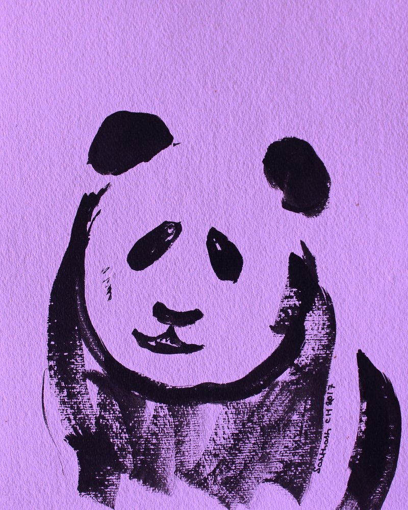 Roztomilá fialová panda od Santhosh ch